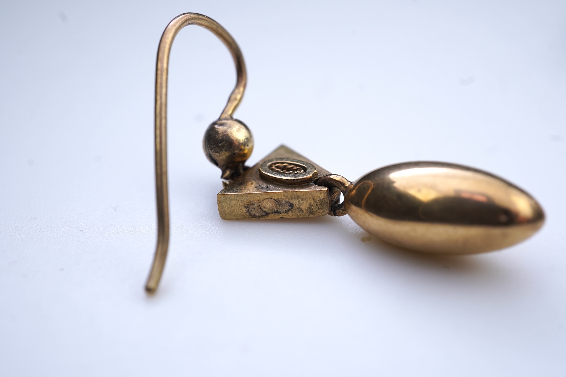 A pair of Victorian gold earrings, mid 19th century